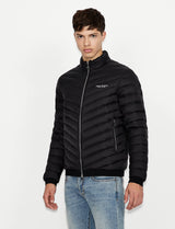 Armani exchange Chaqueta Acolchada Con Cremallera Y Logotipo de Milano/New York Abrigo alternativo de plumón, Hombre, Negro, XL