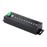 StarTech.com Hub Concentrador USB 2.0 de 10 Puertos - Hub USB Resistente con Protección de ESD de Nivel 4 - de Escritorio, Pared, DIN - con Puertos Bloqueables - Ladrón USB (USB210AIND-USB-A-HUB)