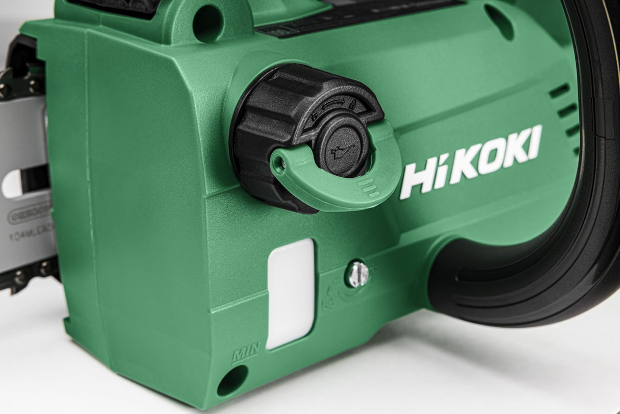 HiKOKI Motosierra inalámbrica de 36 V, hoja de sierra de 30 cm, motor sin escobillas, ligero, potente, cortes precisos, ideal para el cuidado de árboles, sin batería ni cargador