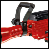 Einhell Martillo demoledor con cable - TC-DH 43. 1600 W, potencia de impacto 43 J, mandril hexagonal SDS, mango adicional ajustable en 180°, incl. Cincel puntiagudo y plano. Rojo