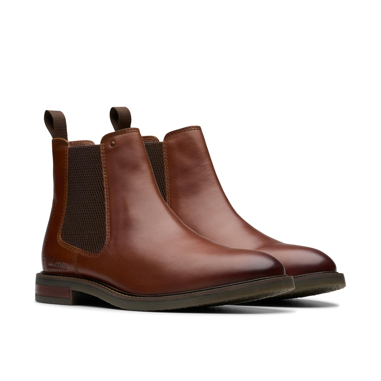 Clarks Jaxen Easy, Botas Estilo Chelsea Hombre, Tan Leather, 41 EU