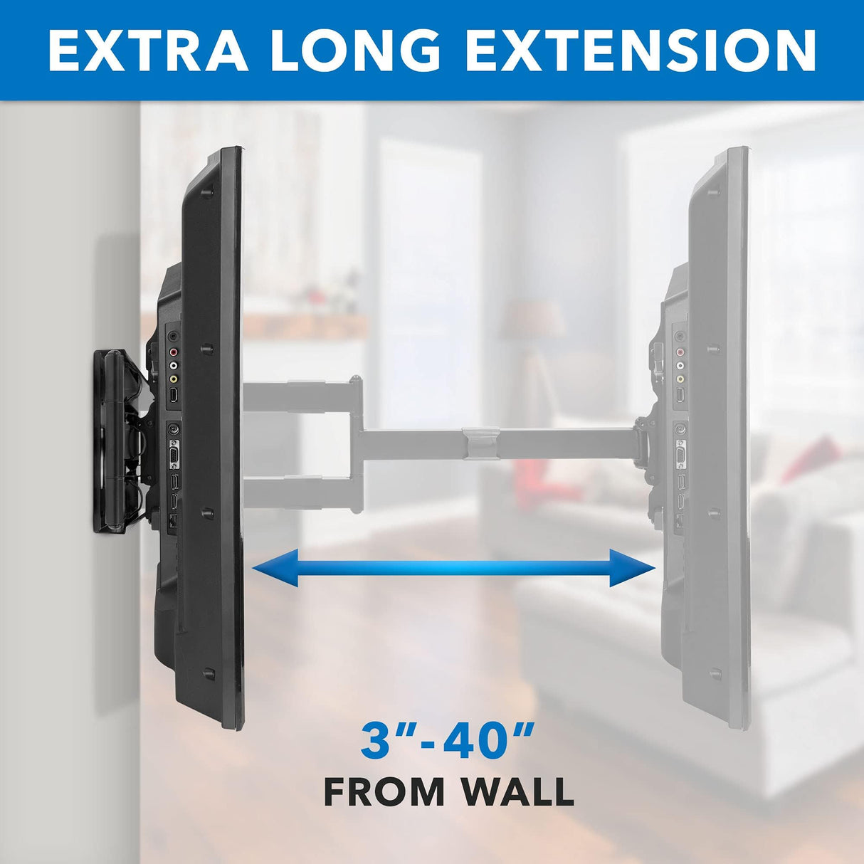 Mount-It! - Soporte de TV Brazo Largo, Movimiento Completo, articulado Extensible 1 m, para televisores 42, 47, 50, 55, 60, 65, 70, 75 y 80 Pulgadas, Compatible con VESA 800 x 400 mm, soporta hasta