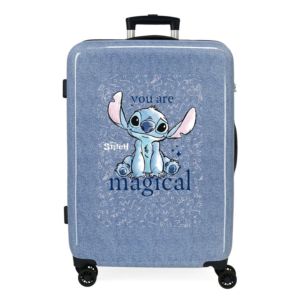 Joumma Disney Stitch You Are Magical Maleta Mediana Azul 46x65x23 cms Rígido 3 kgs Cierre de combinación Lateral ABS 3 kgs 56LExtensible