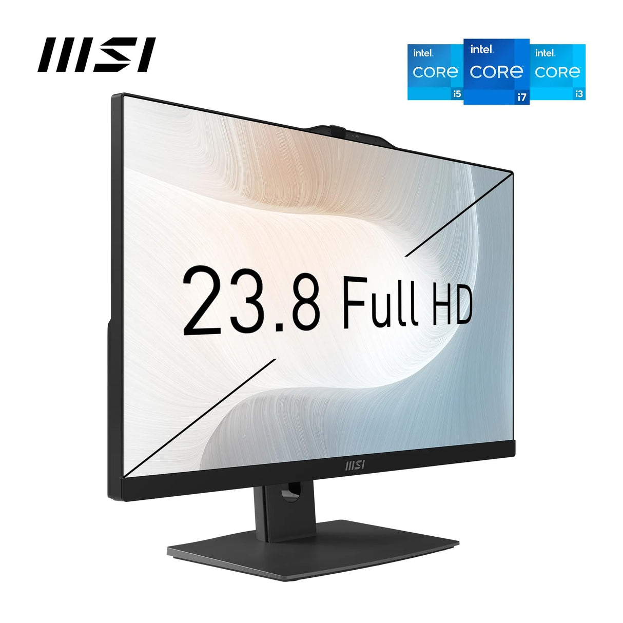MSI Modern AM242TP 12M-439EU PC Todo-en-Uno - Panel táctil IPS de 23,8", Intel Core i7-1260P, 16 GB DDR4, SSD PCIe 4.0 NVMe, WiFi 6E, cámara Web, H-P, Teclado/ratón, sin Sistema operativo, Negro