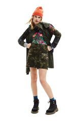 Desigual Chaq_Jorja, 4092 Kaki Parka, Verde, XS para Mujer