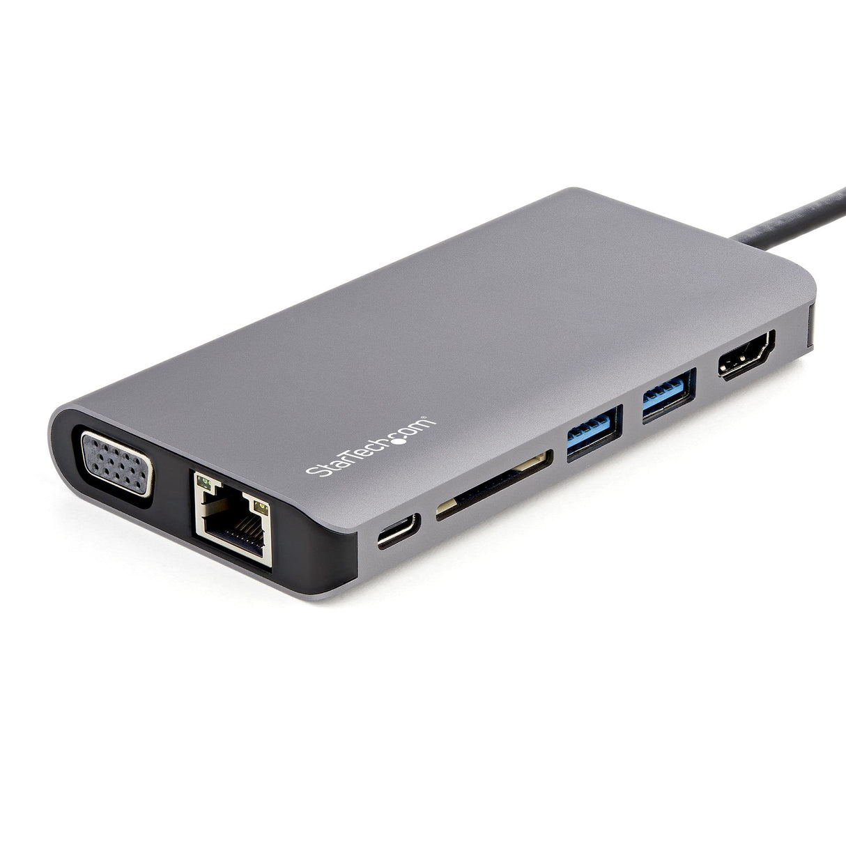 StarTech.com Adaptador Multipuertos USB-C - Mini Docking Station de Viajes USB Tipo C HDMI 4K o VGA 1080p - Hub Ladrón 3x USB - SD - GbE - Audio - PD de 100W - para Portátil o Tablet (DKT30CHVAUSP)