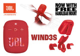 JBL Wind 3S - Mini Altavoz Bluetooth Potente portátil Harman Kardon - Bass Boost, Caja de música para Deporte y Outdoor con Pinza para Bicicleta, Scooter y Moto - Resistente al Agua - Rojo
