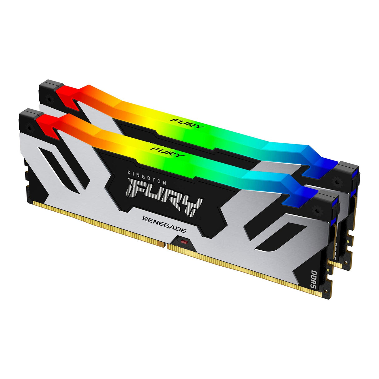 Kingston FURY Renegade DDR5 RGB Plata - Negro XMP 96GB (2x48GB) 6400MT/s CL32 DIMM Memoria gamer para Ordenadores de sobremesa Kit de 2 - KF564C32RSAK2- 96
