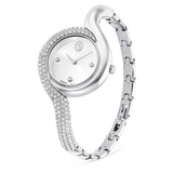Swarovski Reloj Dextera Asymmetric, Fabricado en Suiza, Brazalete de Metal, Tono Plateado, Acero Inoxidable