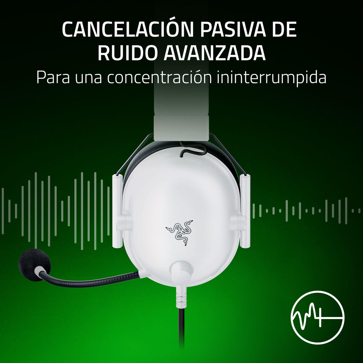 Razer BlackShark V2 X (Xbox) - Auriculares E-Sports con Cable para la Consola Xbox S|X (250 g, micrófono cardioide, transductores de 50 mm, cancelación pasiva del Ruido, Conector de 3,5 mm) Blanco
