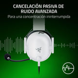 Razer BlackShark V2 X (Xbox) - Auriculares E-Sports con Cable para la Consola Xbox S|X (250 g, micrófono cardioide, transductores de 50 mm, cancelación pasiva del Ruido, Conector de 3,5 mm) Blanco