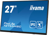 iiyama T2755MSC-B1 27" IPS Bonded PCAP 10P Táctil, 1920x1080, Flat Bezel Free Glass Front, HDMI, Displayport, 360cd/m², USB Hub 2X 3.2, Altavoces, Cámara Web incorporada & Micrófono, Bookstand