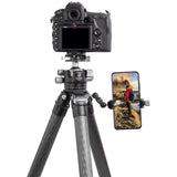 Leofoto - Ranger - Trípode de Carbono con Cabeza de Bola - Sistema Twist-Lock- Patas Ajustables en 3 ángulos - Ideal para fotografía Macro - LS-324C+LH-40PCL