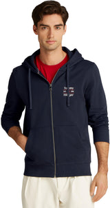 Tommy Hilfiger Hoodie con Cremallera Hombre Stack con Capucha, Azul (Desert Sky), M