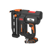 WORX WX841 Nitro – Clavadora eléctrica inalámbrica 20 V – 2 Ah – Tire hasta 80 clavos por minuto – Hasta 64 mm en la madera – Desbloqueo sin herramientas – (incluye batería y cargador| 200 clavos