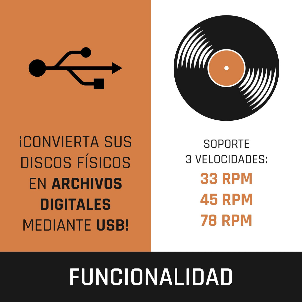 Lenco LS-50 Giradiscos con puerto USB, en carcasa de madera con altavoces integrados y amplificador integrado, 2 x 3 vatios