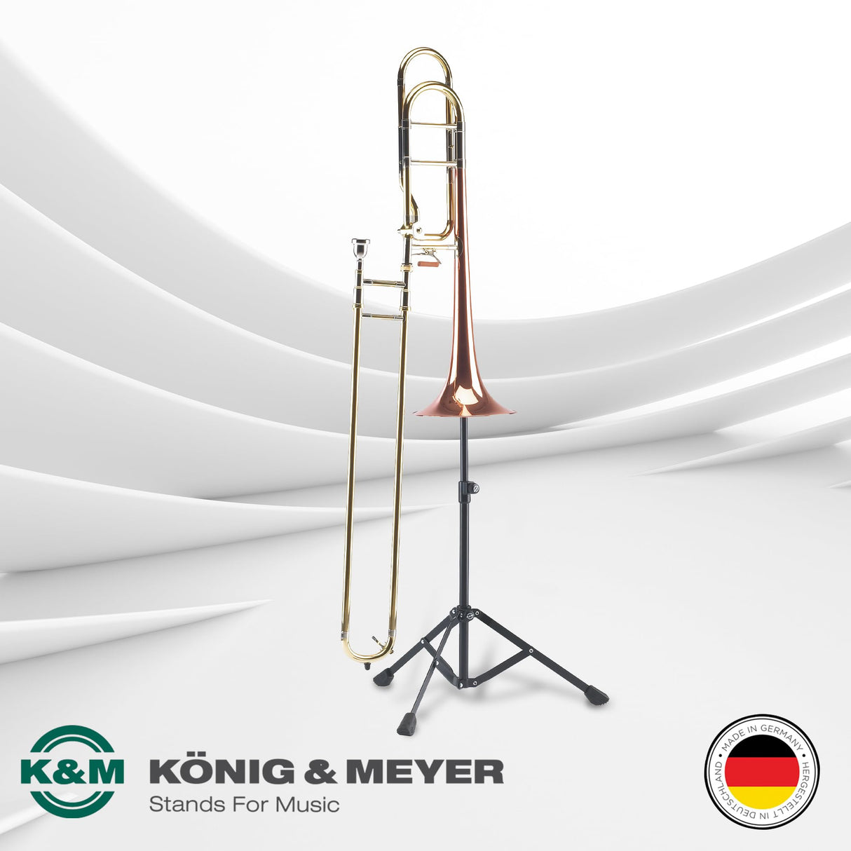 K&M 14990-000-55 - Soporte para instrumento de viento para trombón, color negro