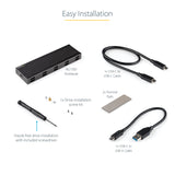StarTech.com USB-C 10Gbps to M.2 NVMe or M.2 SATA SSD Enclosure -, W126322503 (M.2 SATA SSD Enclosure - Portable External M.2 PCIe/SATA NGFF SSD Aluminum Case - USB Type-C & USB-A)