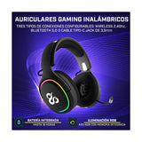 NEWSKILL Aton Black | Auriculares Gaming Inalámbricos | 2.4Ghz | Bluetooth 5.0