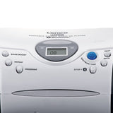 Lenco SCD-24 Blanco/Negro, Radio FM portátil con Reproductor de CD, Conector para Auriculares, Cable, Pilas, Ideal para Llevar, fácil de Usar