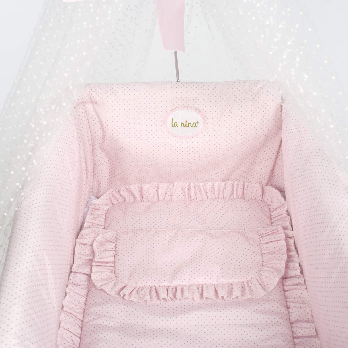 La Nina- Cuna con Dosel Topito Rosa muñecas, Color (Diset 65052)