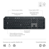 Logitech MX Keys S Teclado inalámbrico, Perfil Bajo, Escritura Fluida Precisa Silenciosa, Teclas Programables, Iluminación, Bluetooth, Carga USBC, QWERTYEspañol