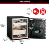Master Lock Caja Fuerte de Seguridad, Ignifuga y Resistente al Agua, llave y Combinación Digital, XXlarge 56,6L - LTW205GYC