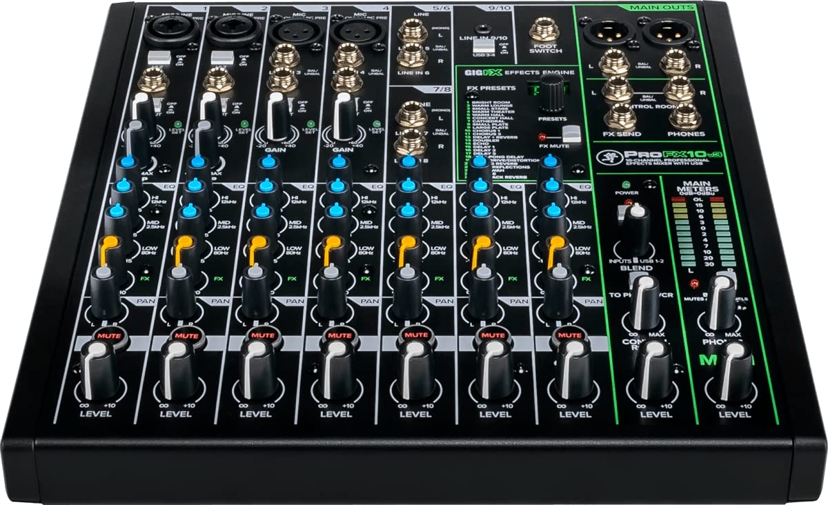 MACKIE ProFX10v3 Mezclador de Efectos Profesional de 10 Canales con USB