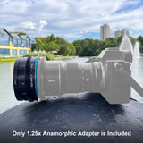 SIRUI 1.25x T2.9 Adaptador anamórfico con Enfoque único Frontal, Rosca Trasera de 82mm con Anillos (67mm, 72mm, 77mm, 92mm), Adaptador de Lente anamórfico Adicional para Lentes de Cine de la cámara