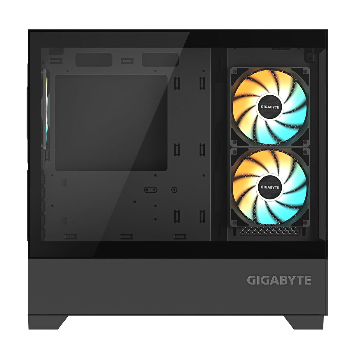 GIGABYTE C201 Panoramic Caja de PC – Torre Media, m-ATX, Soporte para radiador de 360 mm, 3 Ventiladores preinstalados, USB 3.0, Compatible con RGB Fusion