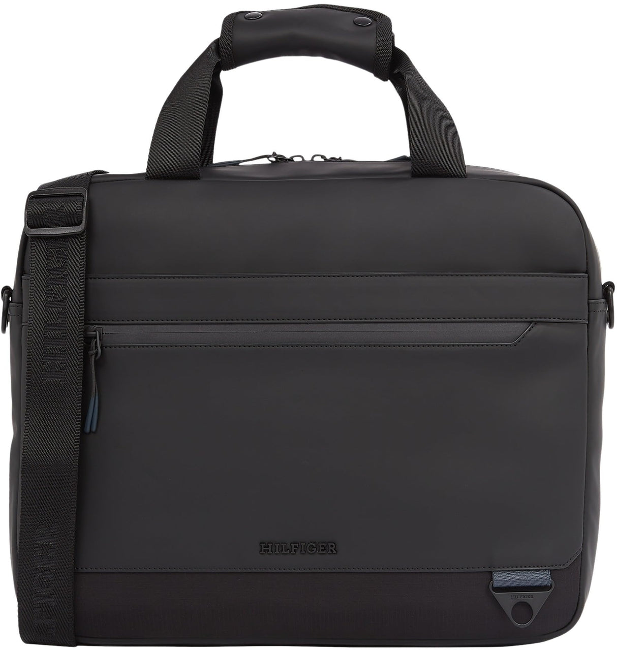 Tommy Hilfiger Maletín para portátil Hombre Seasonal con correa desmontable, Negro (Black), Talla Única
