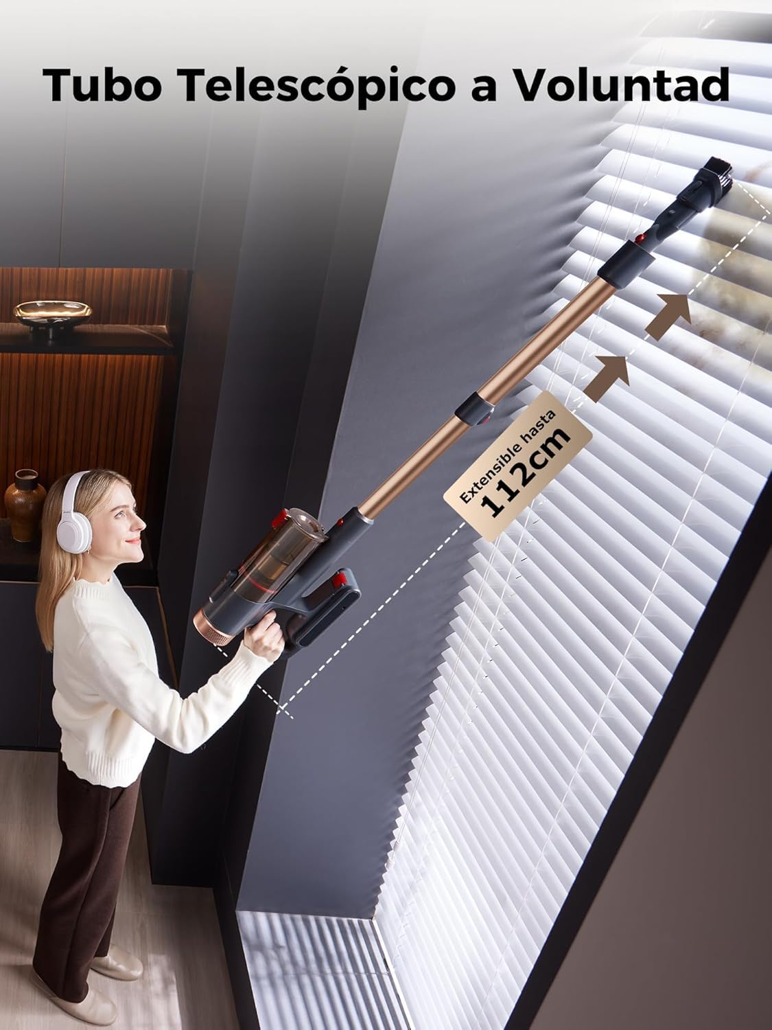 Proscenic P11 Ultra Aspiradora sin Cable 50KPa/500W/50Min, Aspiradora Escoba Vertical Potente con Luz Verde, Cepillo Antienredos y Pantalla LED para Alfombras/Suelos/Pelo de Mascotas