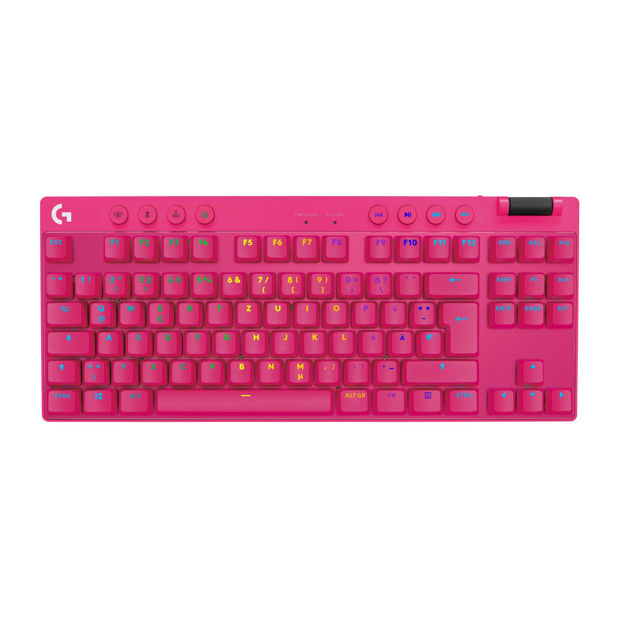 Logitech G Pro X TKL Lightspeed, Teclado inalámbrico para Gaming - Magenta - DEU - Tactile