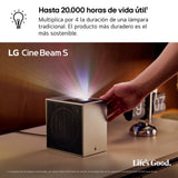 LG PU615U - Proyector CineBeam S, 4K UHD, 40 hasta 100", Smart TV con webOS, Tiro Ultra Corto, Láser RGB 500 Lúmenes, Dolby Atmos, HDMI eARC y USB-C