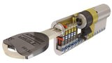 Tesa Assa Abloy, MK153035N, Cilindro de Alta Seguridad, TK100, Doble Embrague, Leva Corta, Llave - Llave, Niquelado, 30 x 35 mm