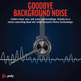 Auricular inalámbrico y soporte de carga Poly Voyager 4310 UC - Auricular Bluetooth monoaural con micrófono de brazo con cancelación de ruido - Conéctalo a PC/Mac/dispositivo móvil