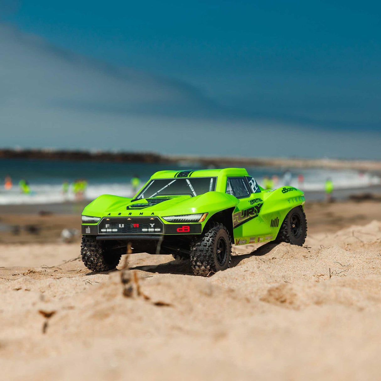 ARRMA Fury Mega 550 2WD Coche teledirigido 1/10 Short Course Truck, más de 30 km/h, actualizable, Incluye Accesorios, Verde ARA3221T1