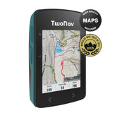 TwoNav Roc + Pulsómetro Pecho, GPS con Pantalla 2.7 Pulgadas para MTB, Ciclismo, Gravel o bikepacking con mapas incluidos. Color Turquesa