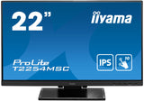 iiyama T2254MSC-B1AG 21,5" PCAP 10P Táctil, Anti Glare Coating, 1920x1080, Panel IPS, Slim Bezel, Altavoces, HDMI, DisplayPort, Double Hinge Stand, 250cd/m², USB HUB (2X 3.0), USB Táctil Interface