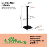 Vogel's SFS 4133 Pie de Altavoces para Sonos ERA 300, Sistema para colocación de Cables, Altura: 82 cm, Máx. 5 kg, Negro