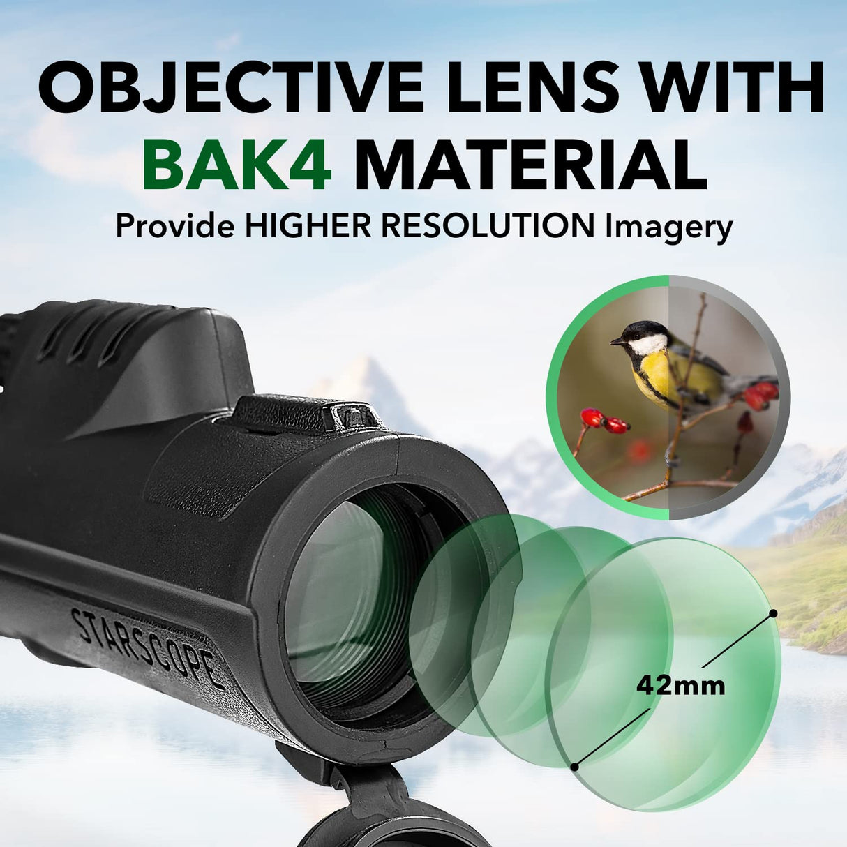 STARSCOPE Pack Smartphone Telescopio Monocular Starscope G3 Pro - Kit Que Incluye un Visor Monocular móvil 10x42 para iPhone y Android, trípode para monocular, Adaptador para teléfono y Mucho más