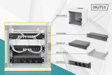 DIGITUS Juego de 10 Pulgadas - Armario de Red 6U Serie Soho Gris - Estante - regleta de enchufes - Panel de Conexiones de 8 Puertos - conmutador gigabit de 8 Puertos