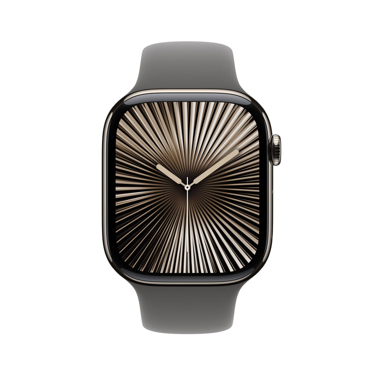 Apple Watch Series 10 GPS + Cellular Smartwatch con Caja de Titanio Natural de 46 mm y Correa Deportiva Gris Piedra - Talla M/L. Monitor de entreno, App ECG, Pantalla Retina Siempre Activa