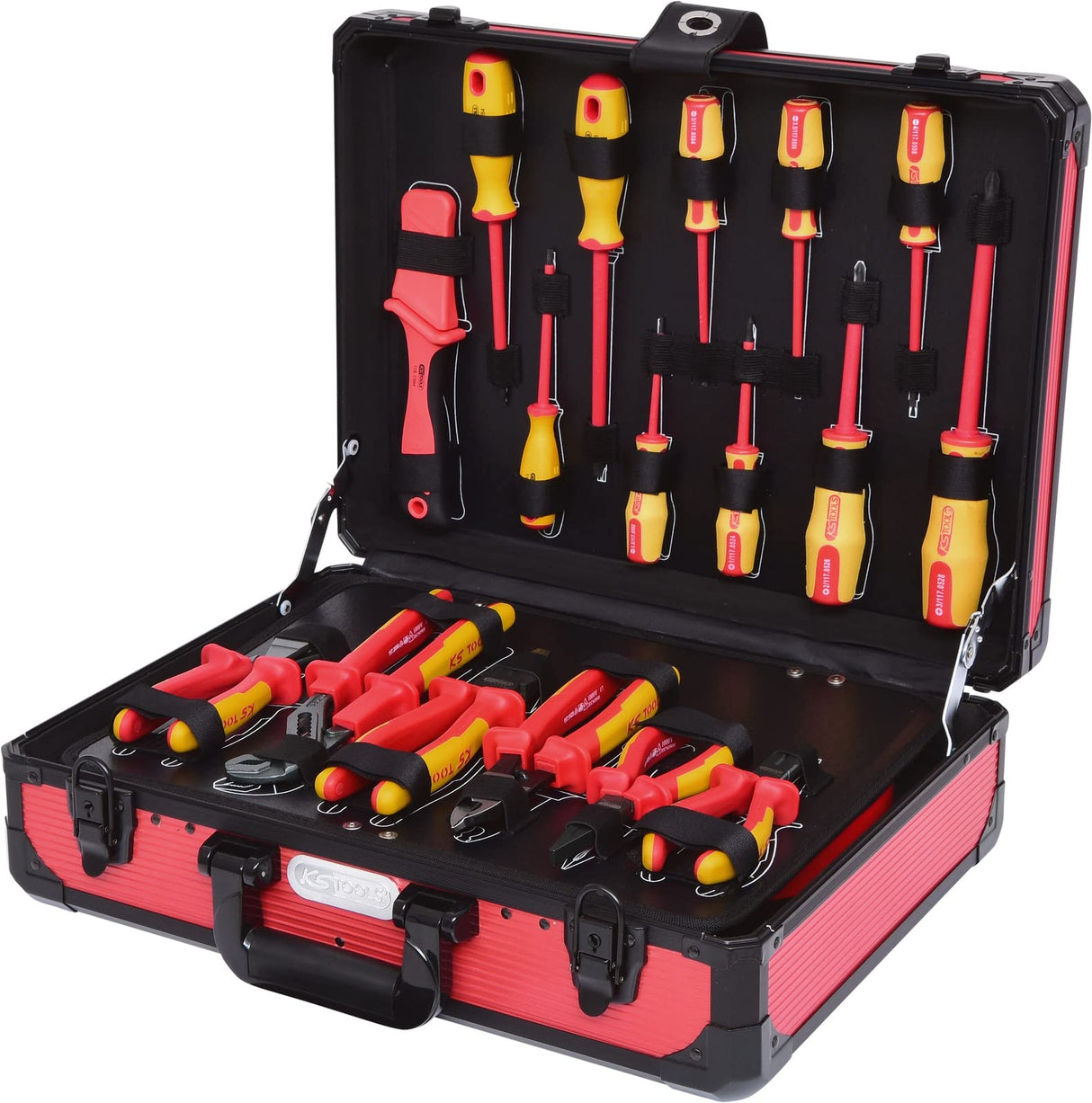 KS Tools 117.1890 Juego de herramientas aisladas para vehículos híbridos y eléctricos, 43 pzs