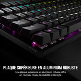 Corsair K70 Core RGB Teclado mecánico de Juego con reposamuñecas - Teclas lineales prelubricadas MLX Red - Amortiguación del Sonido - Compatible con iCUE - AZERTY FR Layout - Negro