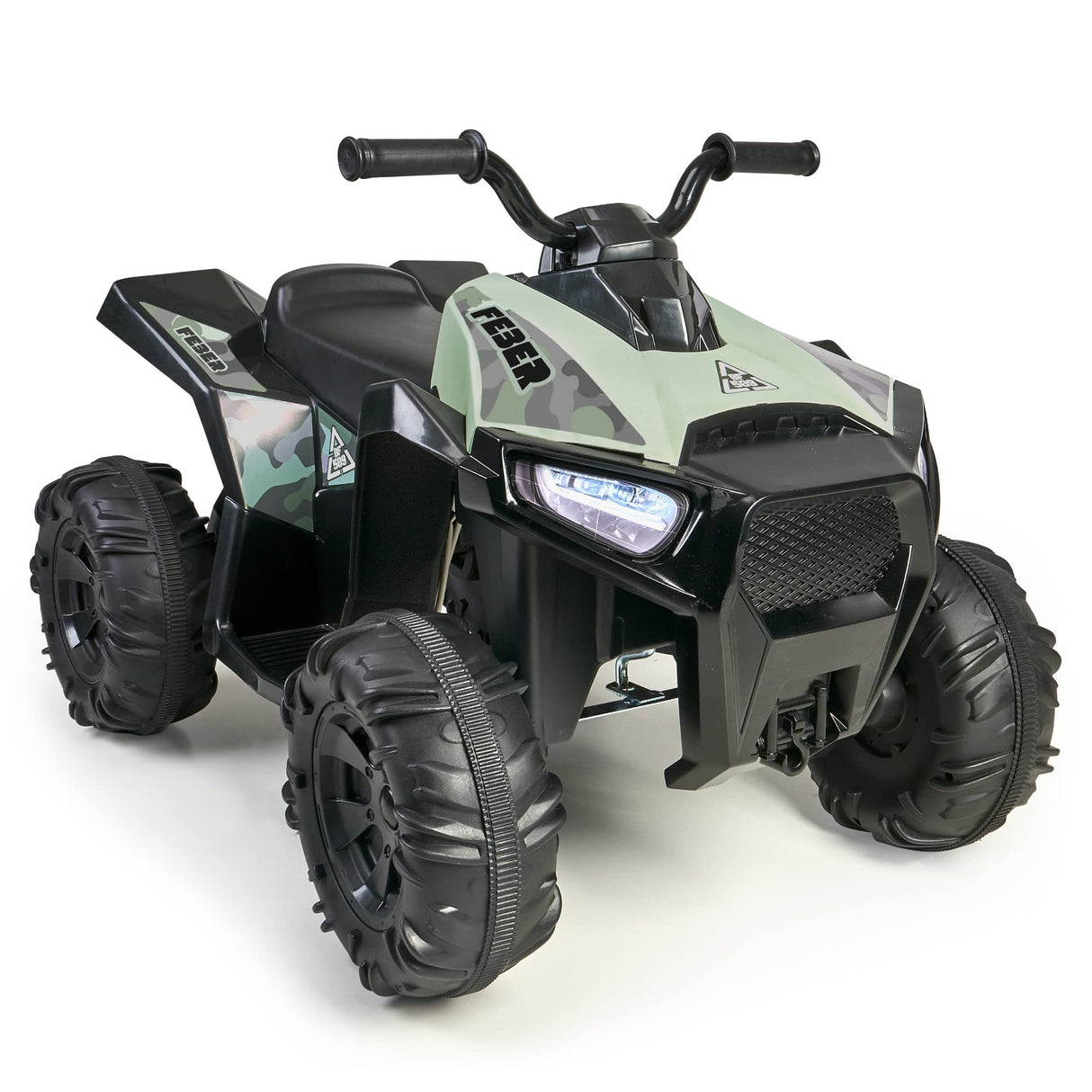 FEBER - Quad Boxer- Vehículo eléctrico a batería de 12V, con Marchas adelante, atrás y Freno, hasta 5 km/h, Cargador Incluido, 45 min de Juego,de 3 a 5 años, Verde,Famosa(FEN03000) Versión Actual