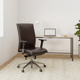 hjh OFFICE 600140 Silla ejecutiva Murano 10 Cuero marrón, Silla de Oficina con Ruedas Silla giratoria
