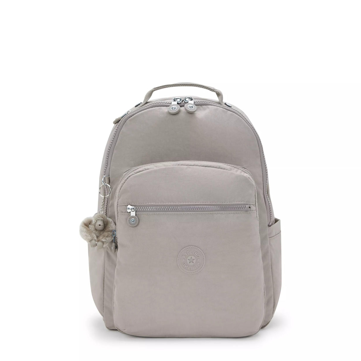 Kipling Seoul - Mochila para laptop de 15 pulgadas para mujer, duradera, espaciosa con correas acolchadas para el hombro, mochila escolar (paquete de 1), Gris Gris, L, Seoul - Mochila para portátil de
