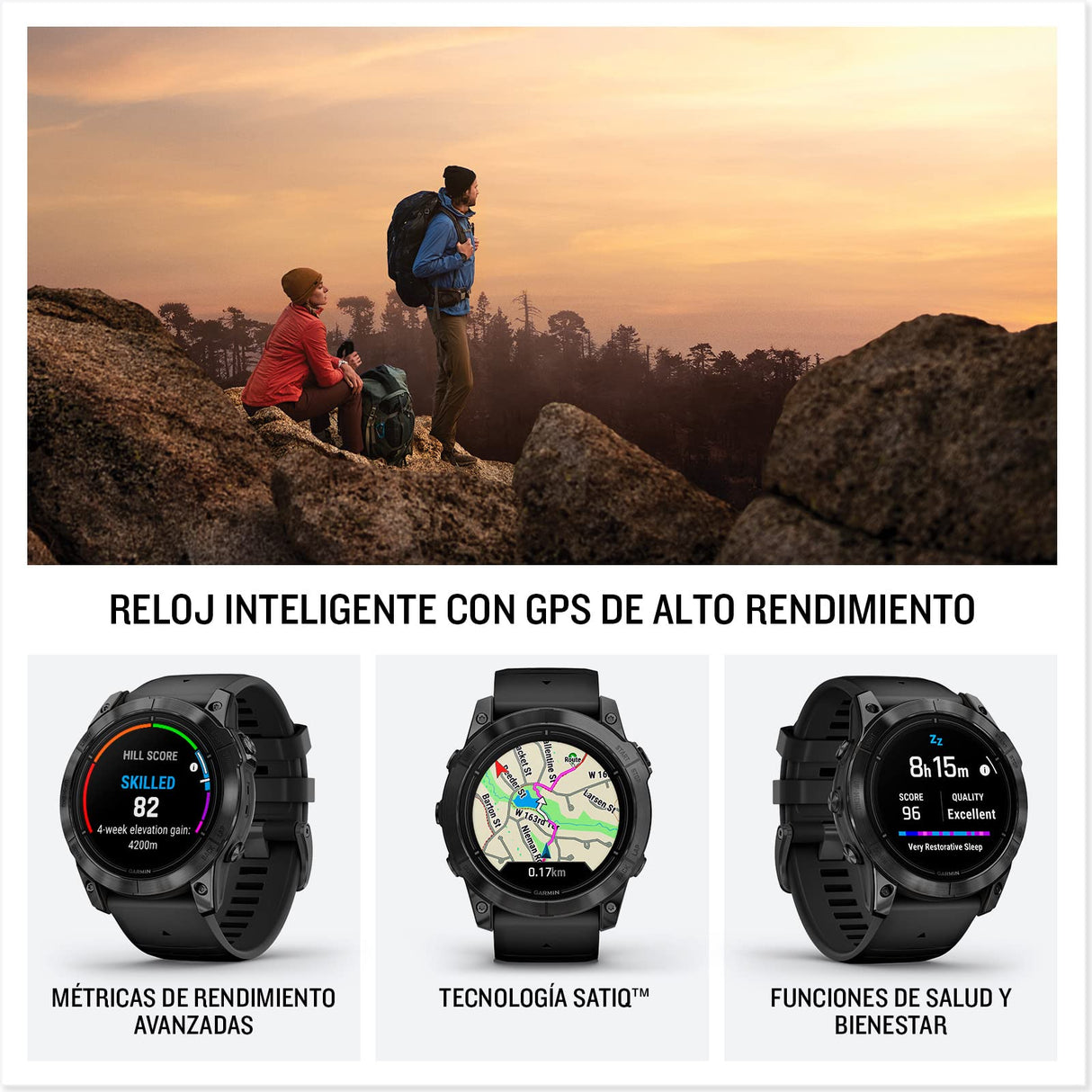Garmin Epix (Gen 2) Pro 51mm - Reloj de alto rendimiento GPS multideporte con Pantalla táctil AMOLED, Linterna LED, Frecuencia cardíaca, Mapas y hasta 31 días de autonomía, Negro