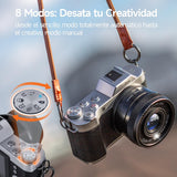 Rollei Powerflex 10x Retro Cámara Digital, 64MP 4K Camara de Fotos con Batería y Zoom Digital 10x Cámara con 8 Modos 2.88" LCD Cámara Fotografica Portátil Vintage, Cámara-Digital-Fotos-Fotografica